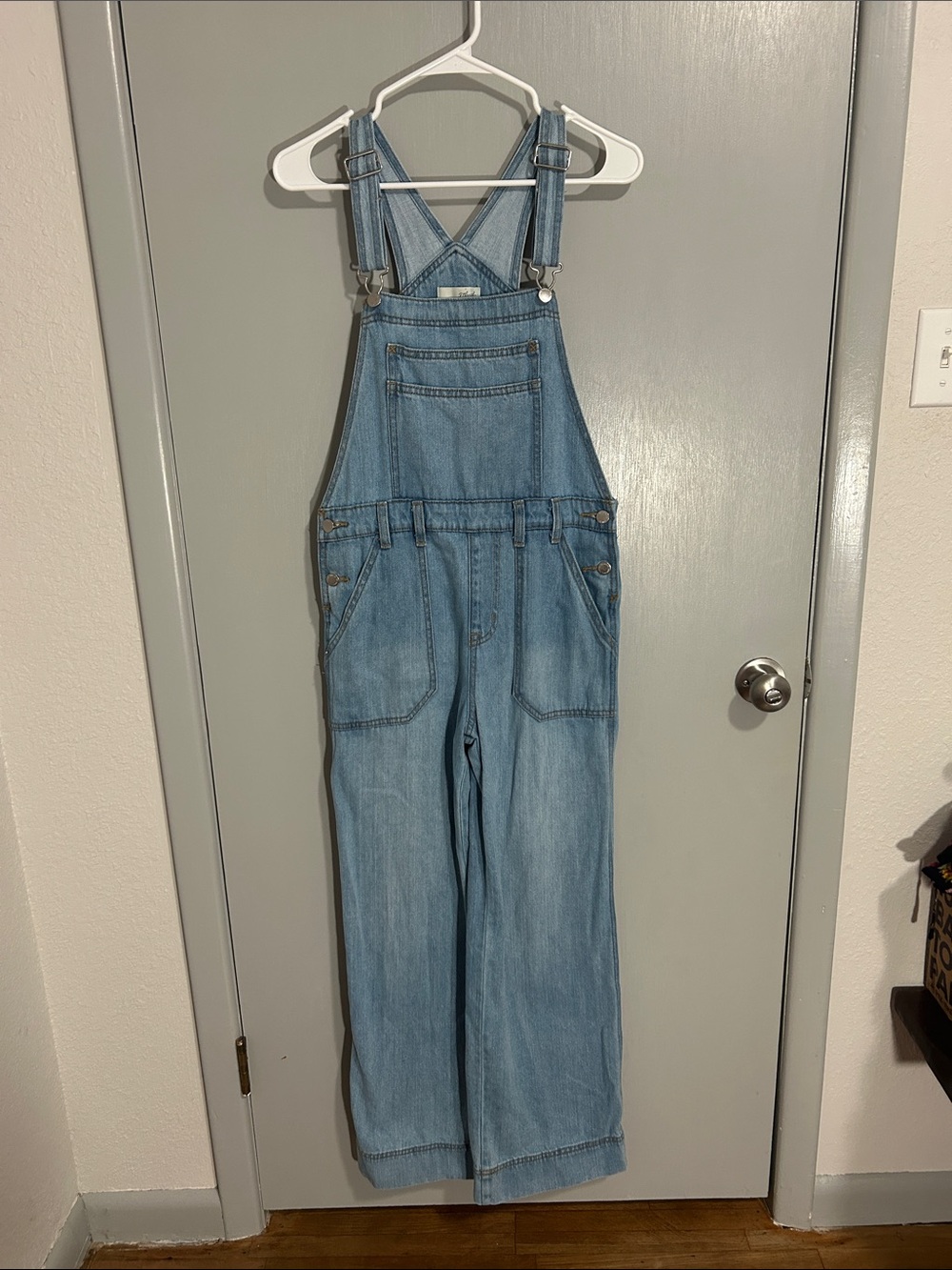 Universal Thread Denim Overalls Size 2 Light Wash Straight Leg Cotton EUC